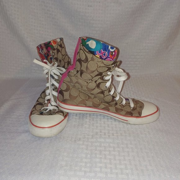 Coach Shoes - Coach Bonney Multicolor Hi Top Sneaker